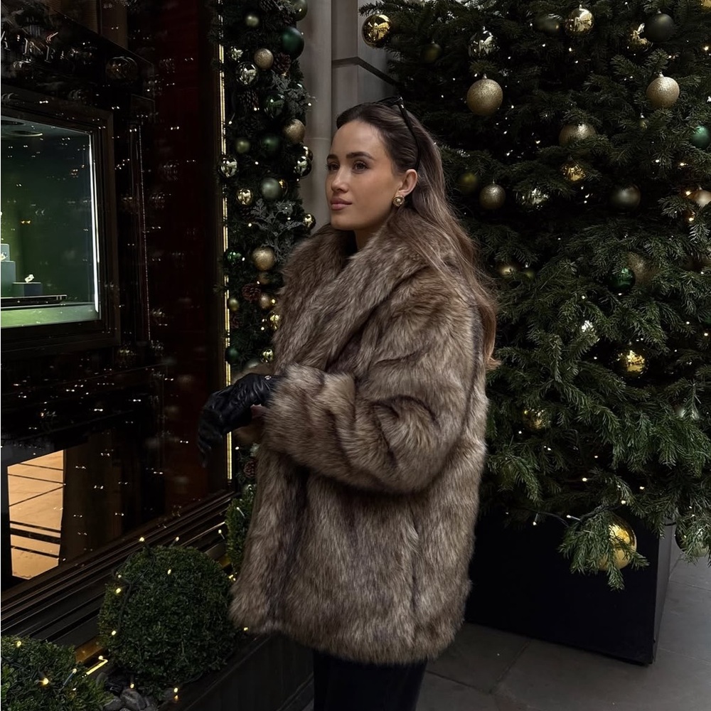 Abercrombie & Fitch Brown Faux Fur Jacket NWT
